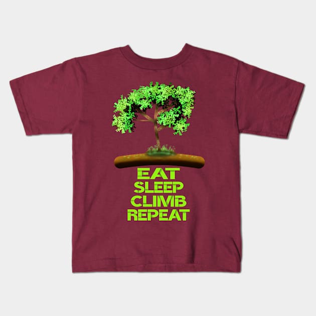 Eat Sleep Climb Repeat Kids T-Shirt by MoMido